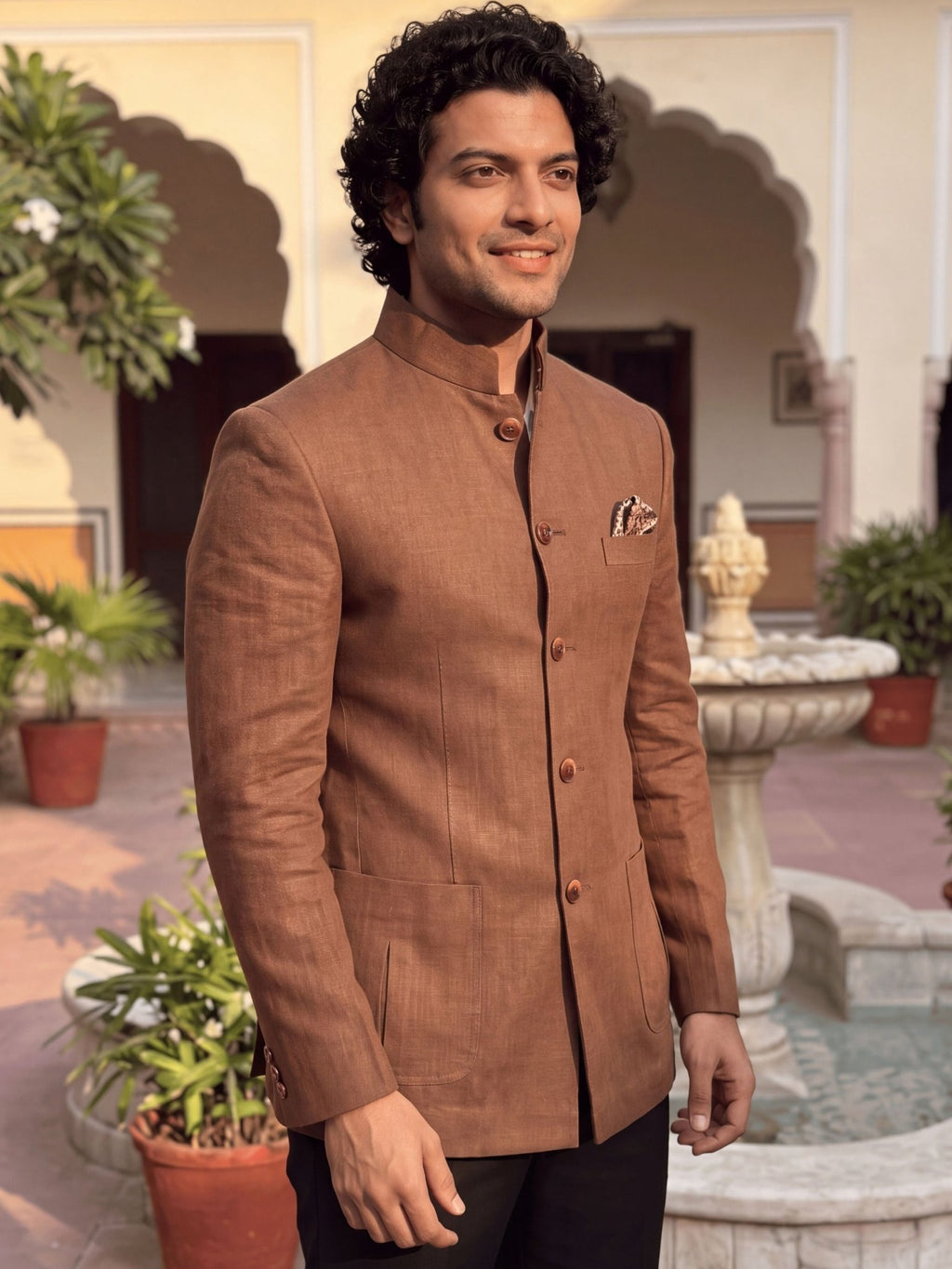 Linen Jodhpuri Bandhgala - Jaipuri Crown