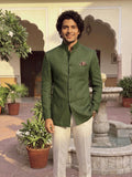 Linen Jodhpuri Bandhgala - Jaipuri Crown