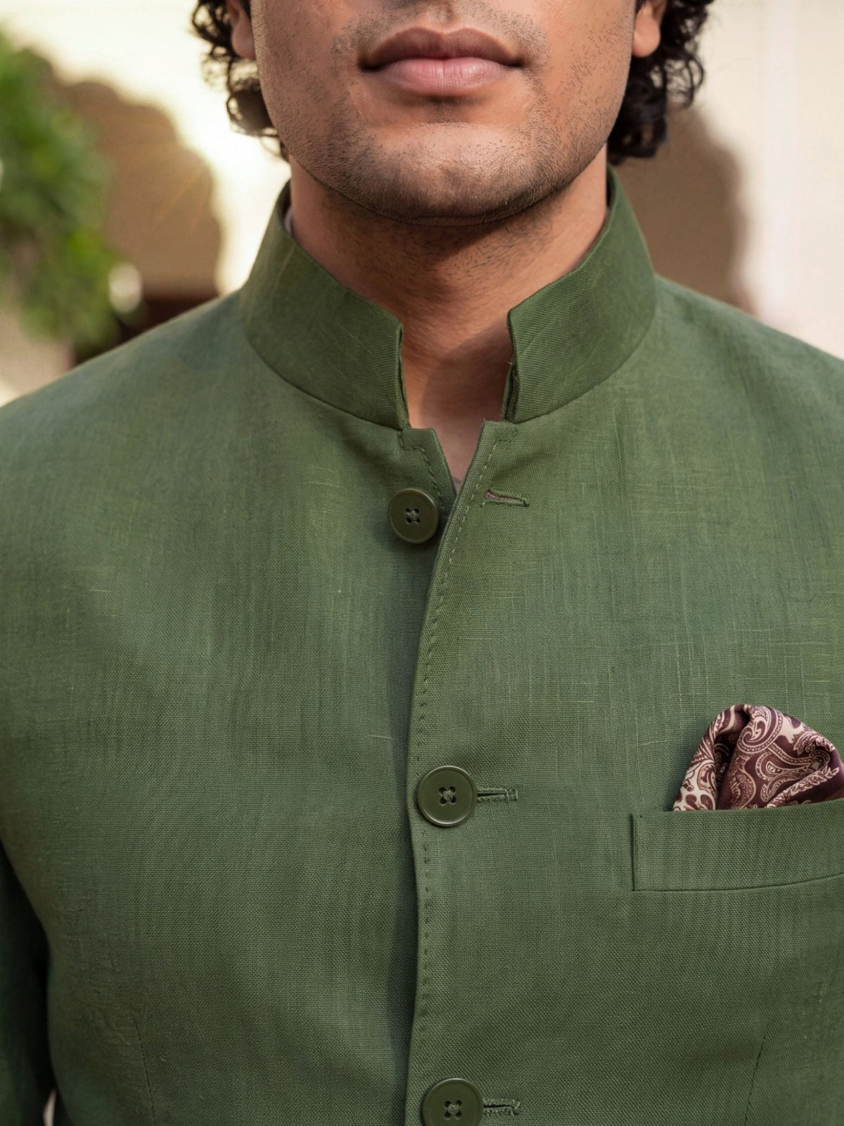 Linen Jodhpuri Bandhgala - Jaipuri Crown