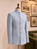 Linen Jodhpuri Bandhgala for Men – Dusty Blue - Jaipuri Crown