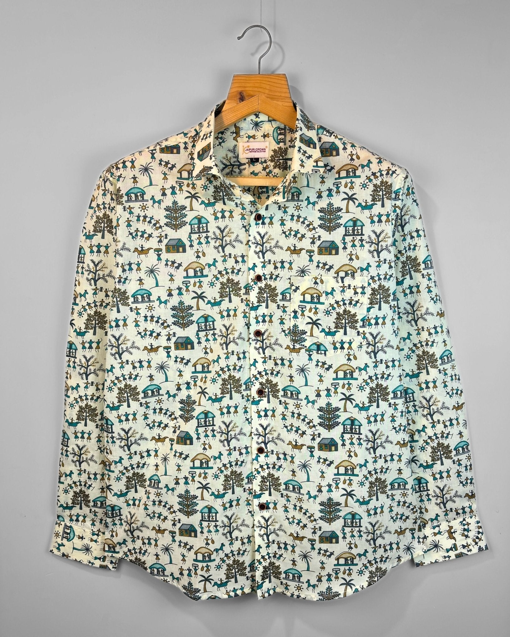 Lokdhaara - Pure Cotton Shirt - Jaipuri Crown