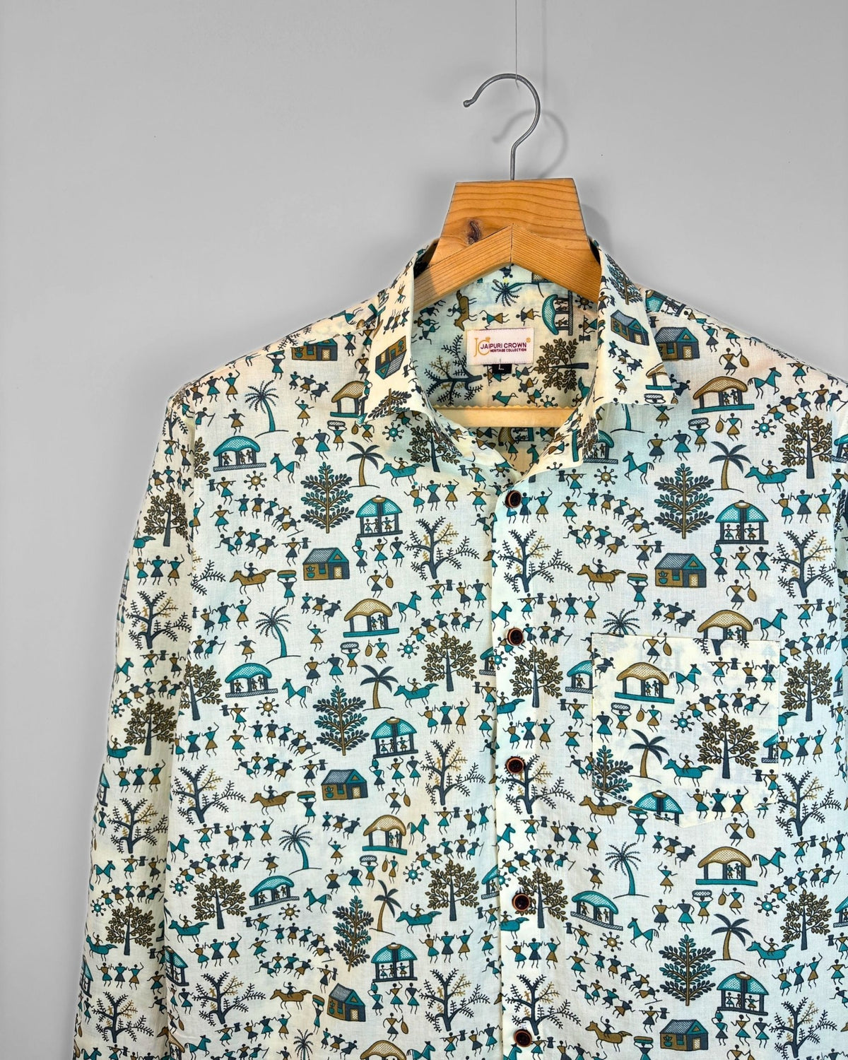 Lokdhaara - Pure Cotton Shirt - Jaipuri Crown