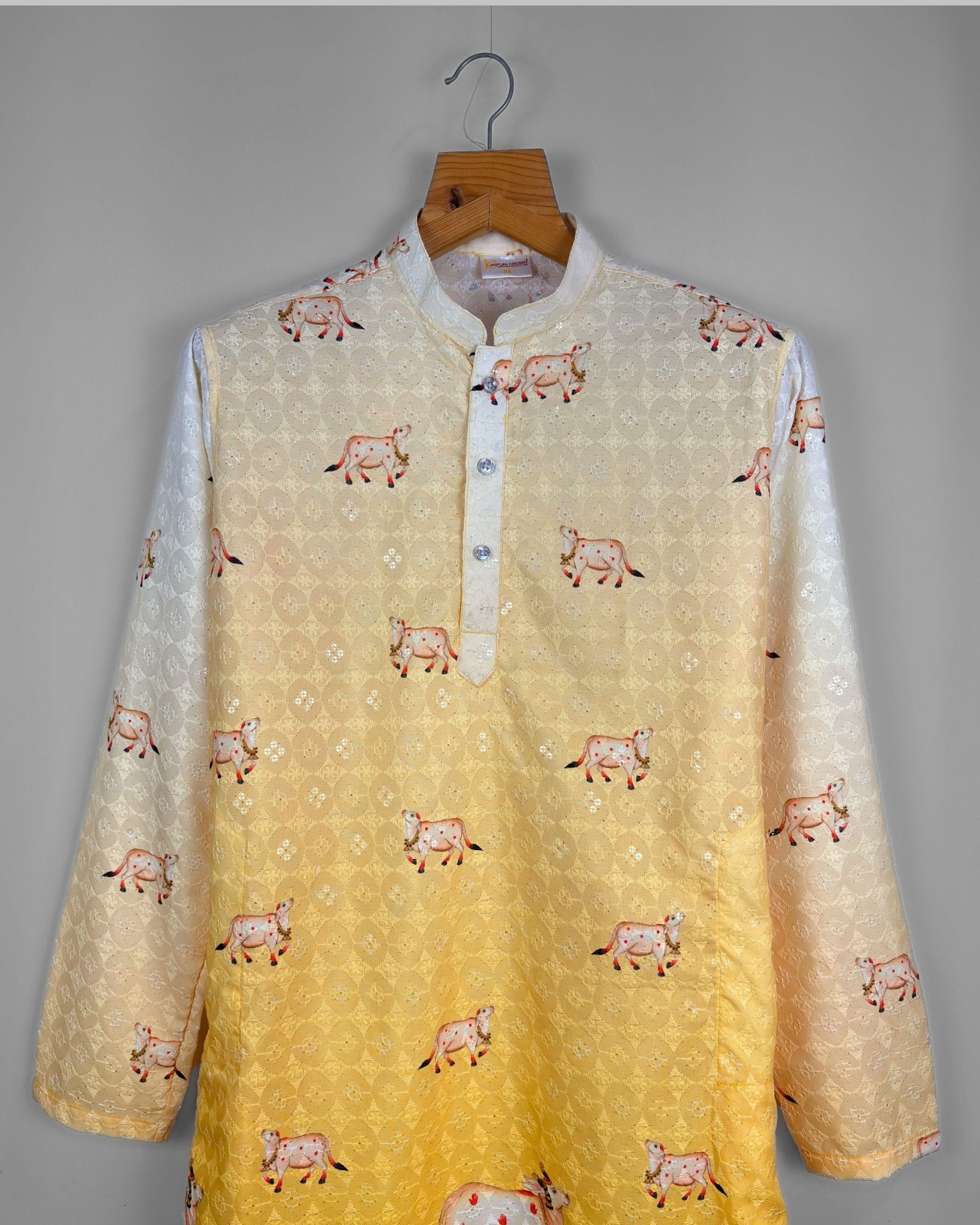 Lotus Radiance – Printed Lucknowi Kurta - Jaipuri Crown