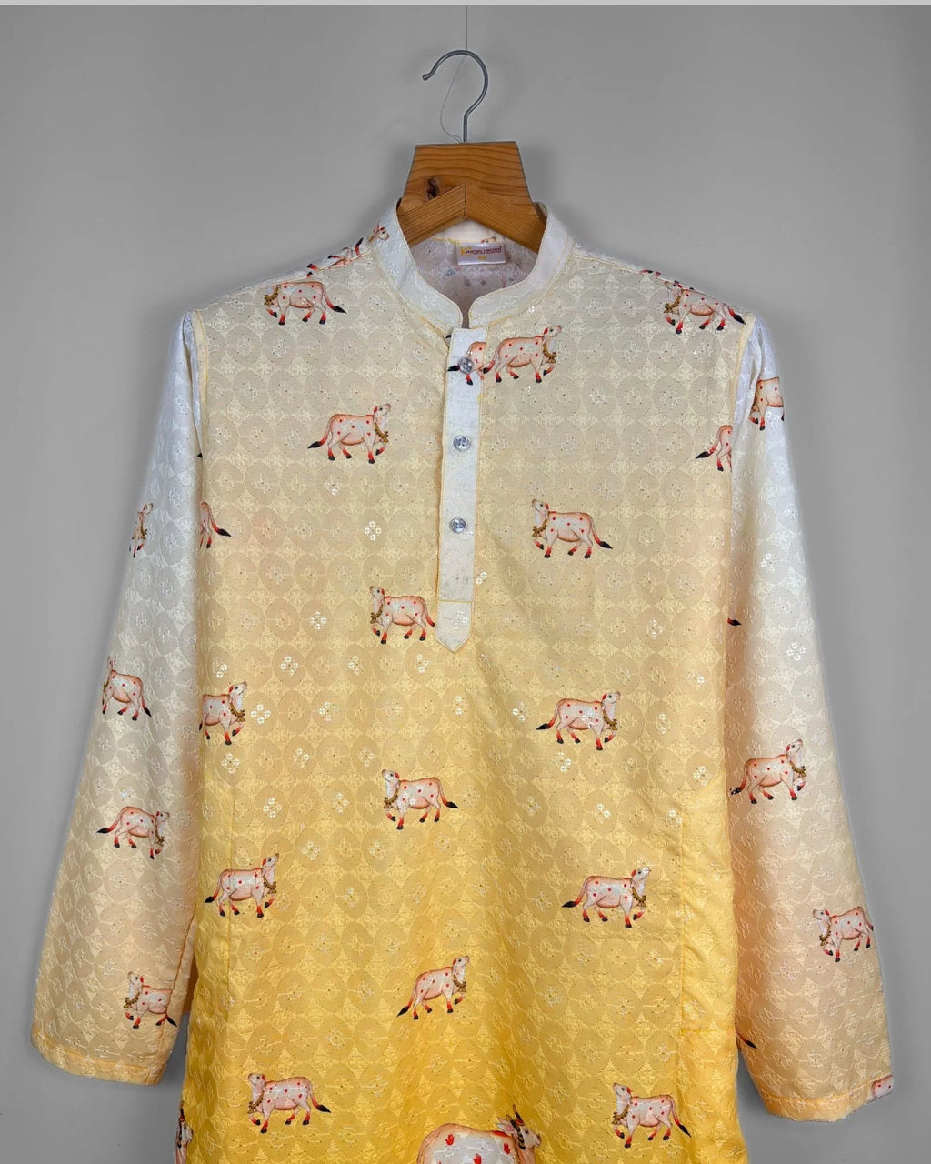 Lotus Radiance – Printed Lucknowi Kurta - Jaipuri Crown