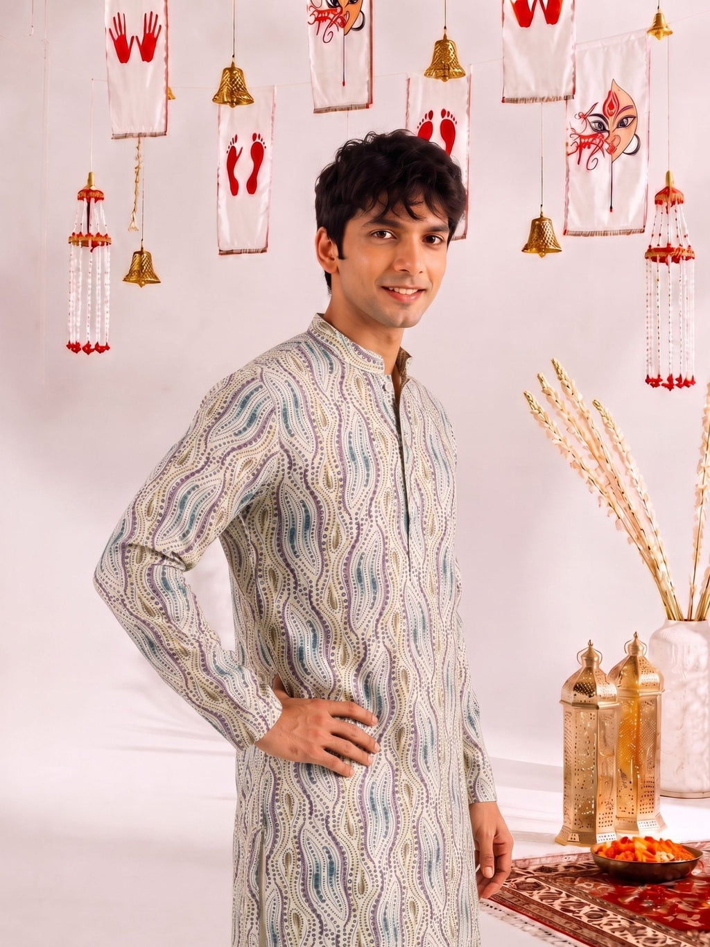 Luminous Golden Work Kurta - Jaipuri Crown