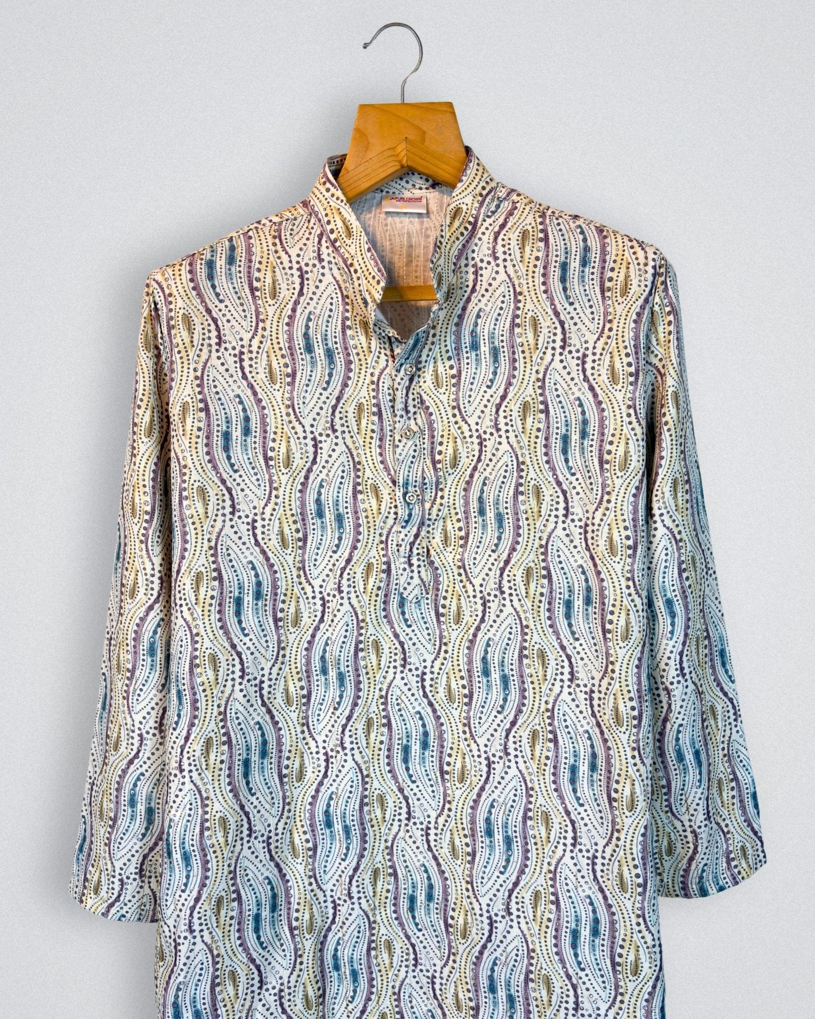 Luminous Golden Work Kurta - Jaipuri Crown