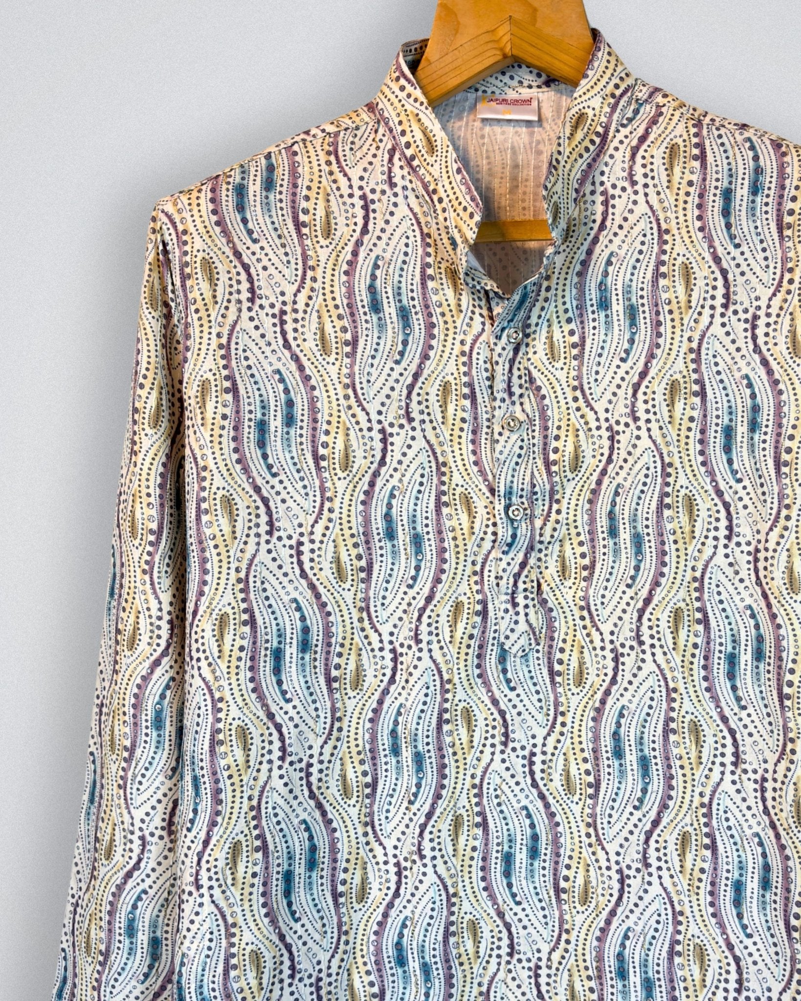 Luminous Golden Work Kurta - Jaipuri Crown