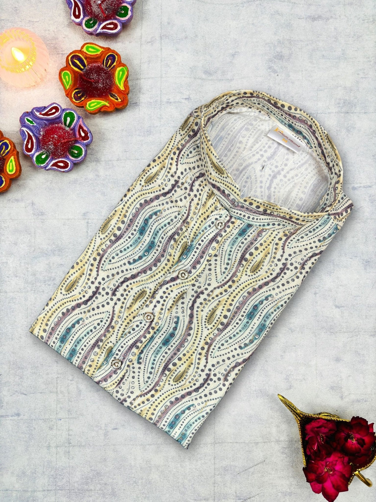 Luminous Golden Work Kurta - Jaipuri Crown