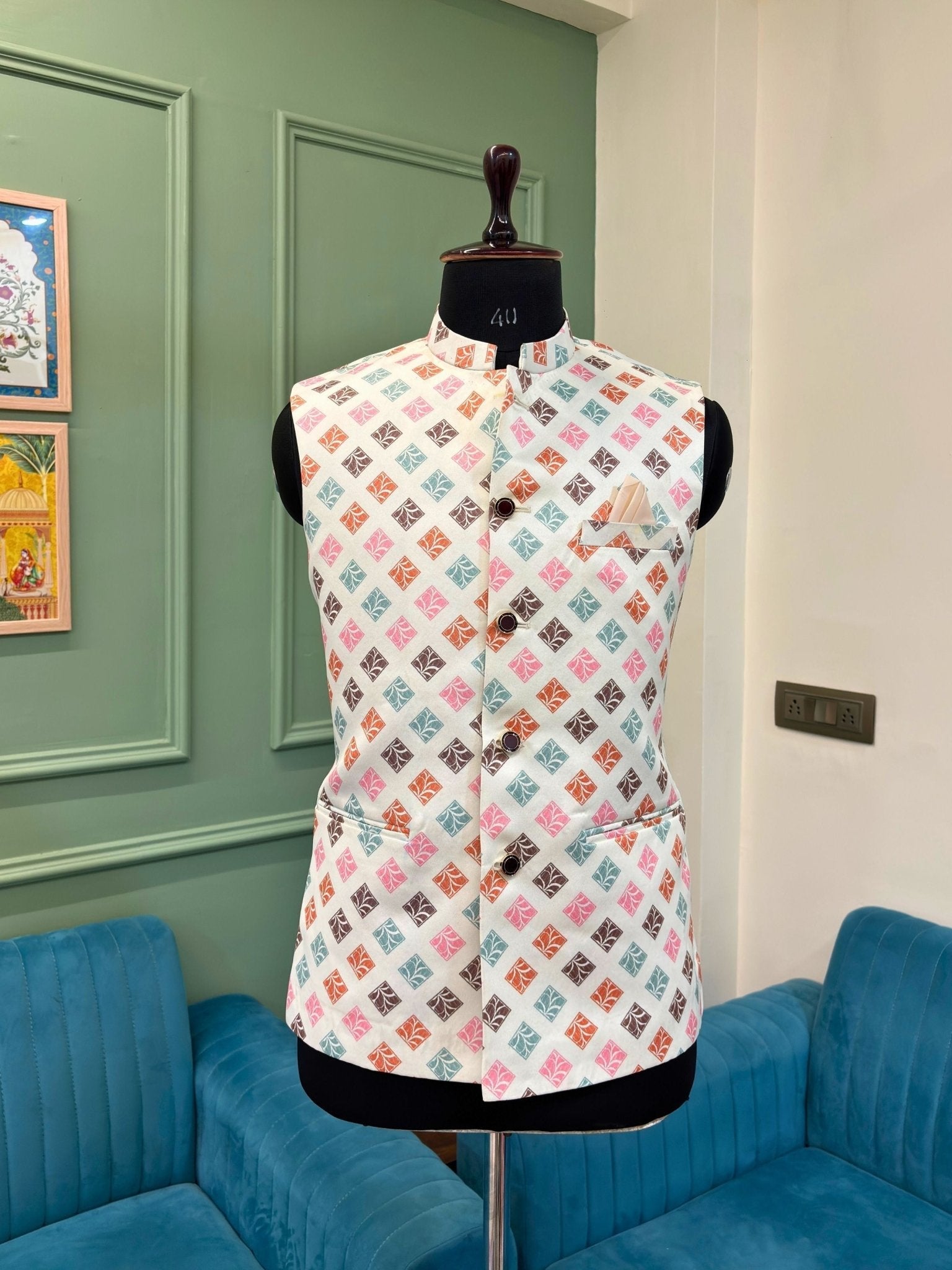 Luxe Legacy Modi Jacket - Jaipuri Crown