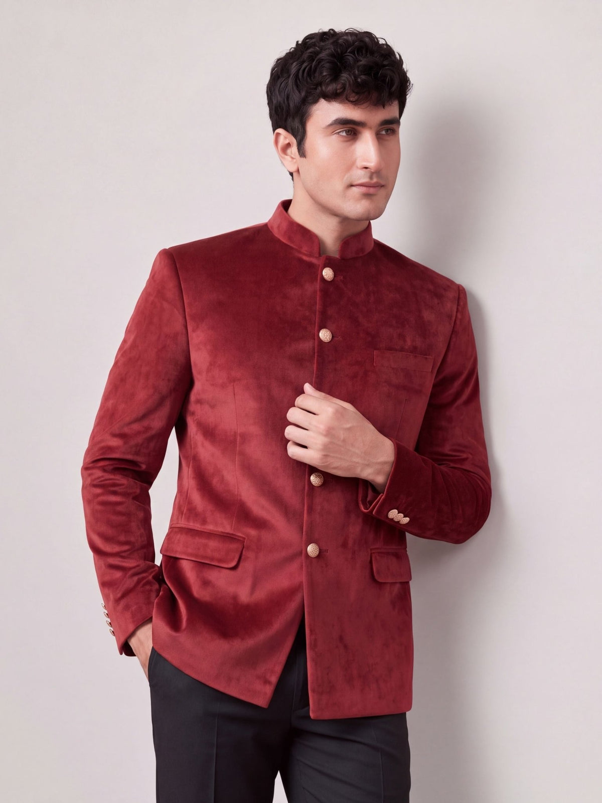 Luxurious Velvet Jodhpuri for Modern Elegance - Jaipuri Crown