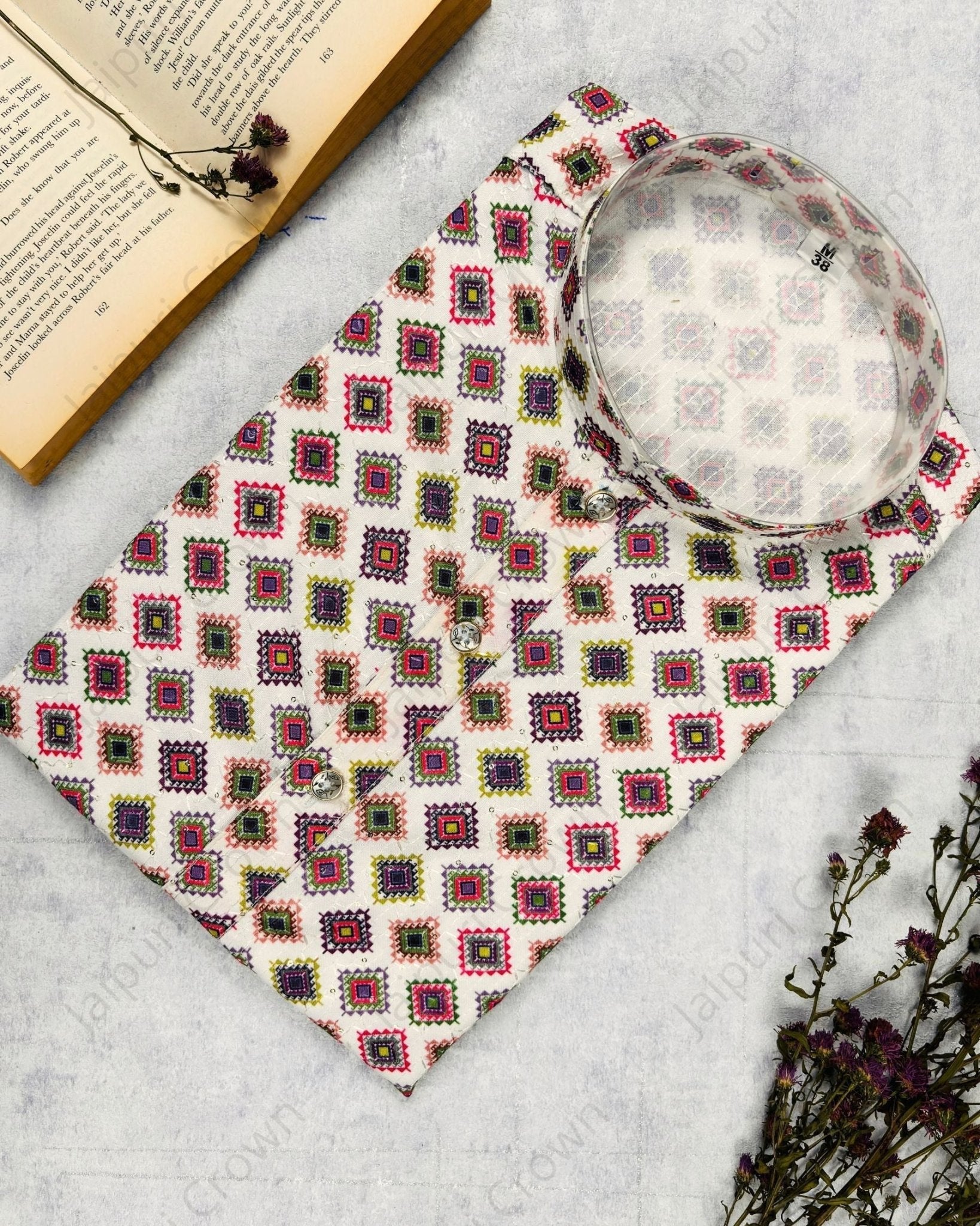 Magnolia Blossom Printed Kurta - Jaipuri Crown
