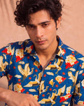 Majestic Crane – Half Sleeve Cotton Shirt - Jaipuri Crown