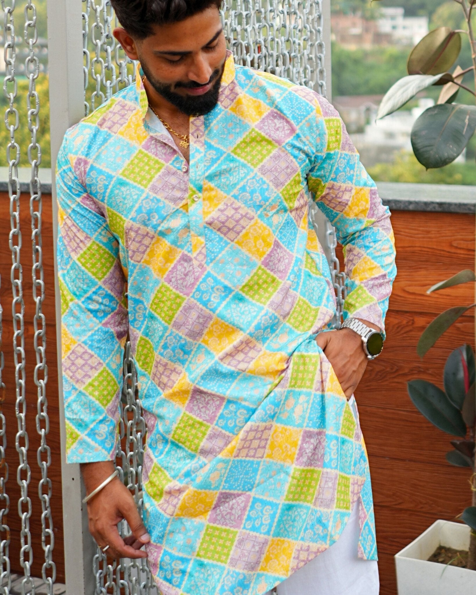 Majestic Crest Printed Kurta - Jaipuri Crown