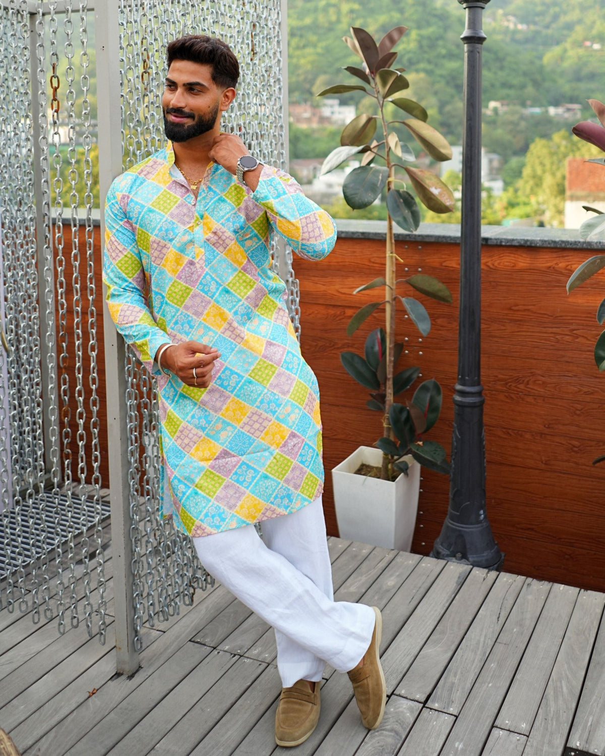 Majestic Crest Printed Kurta - Jaipuri Crown