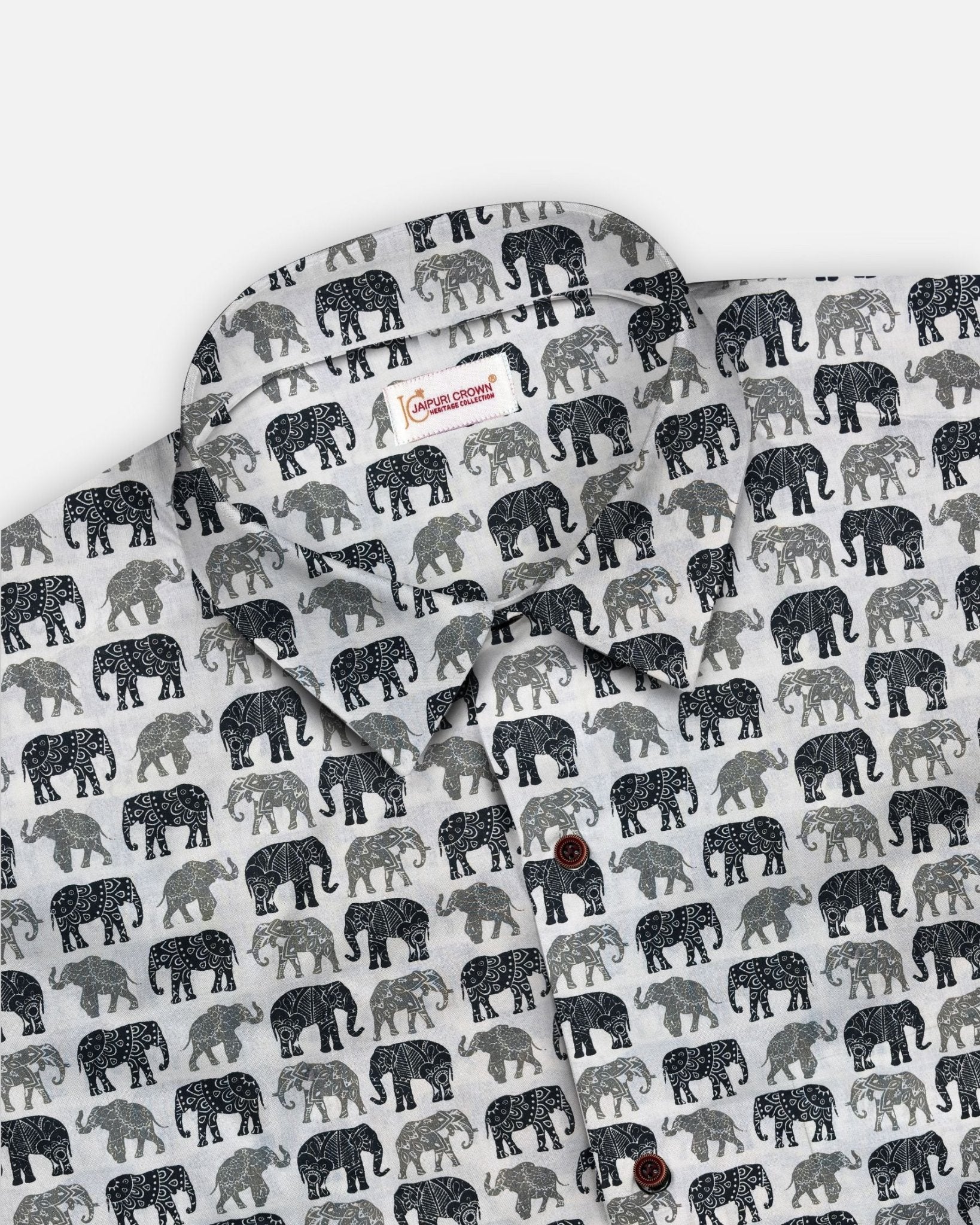 Mandala Elephant - Pure Cotton Shirt - Pure Cotton Shirt - Jaipuri Crown