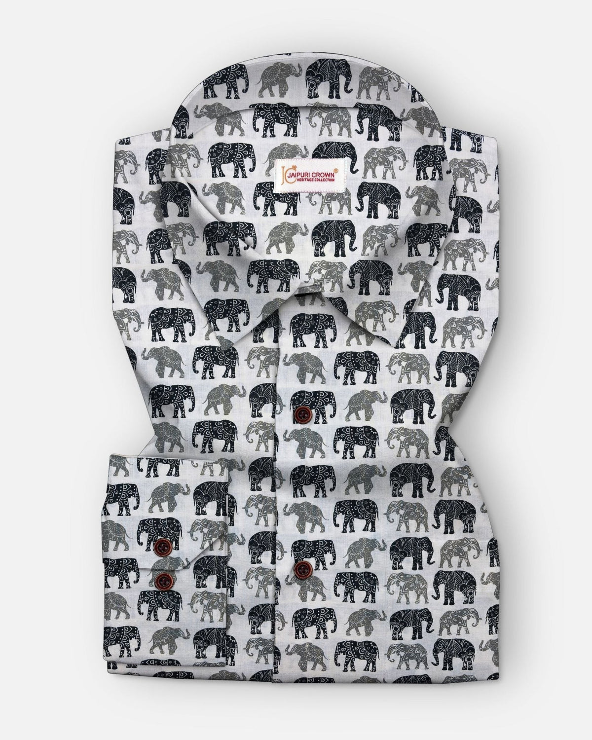 Mandala Elephant - Pure Cotton Shirt - Pure Cotton Shirt - Jaipuri Crown
