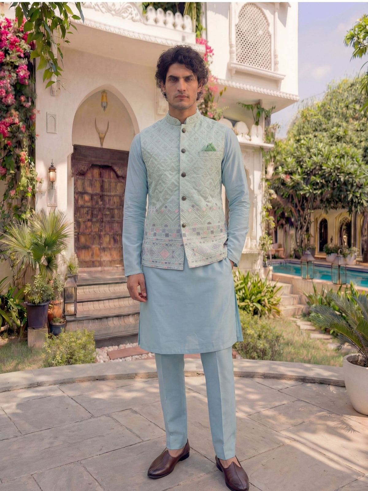 Men Embroidery Nehru Jacket - Jaipuri Crown