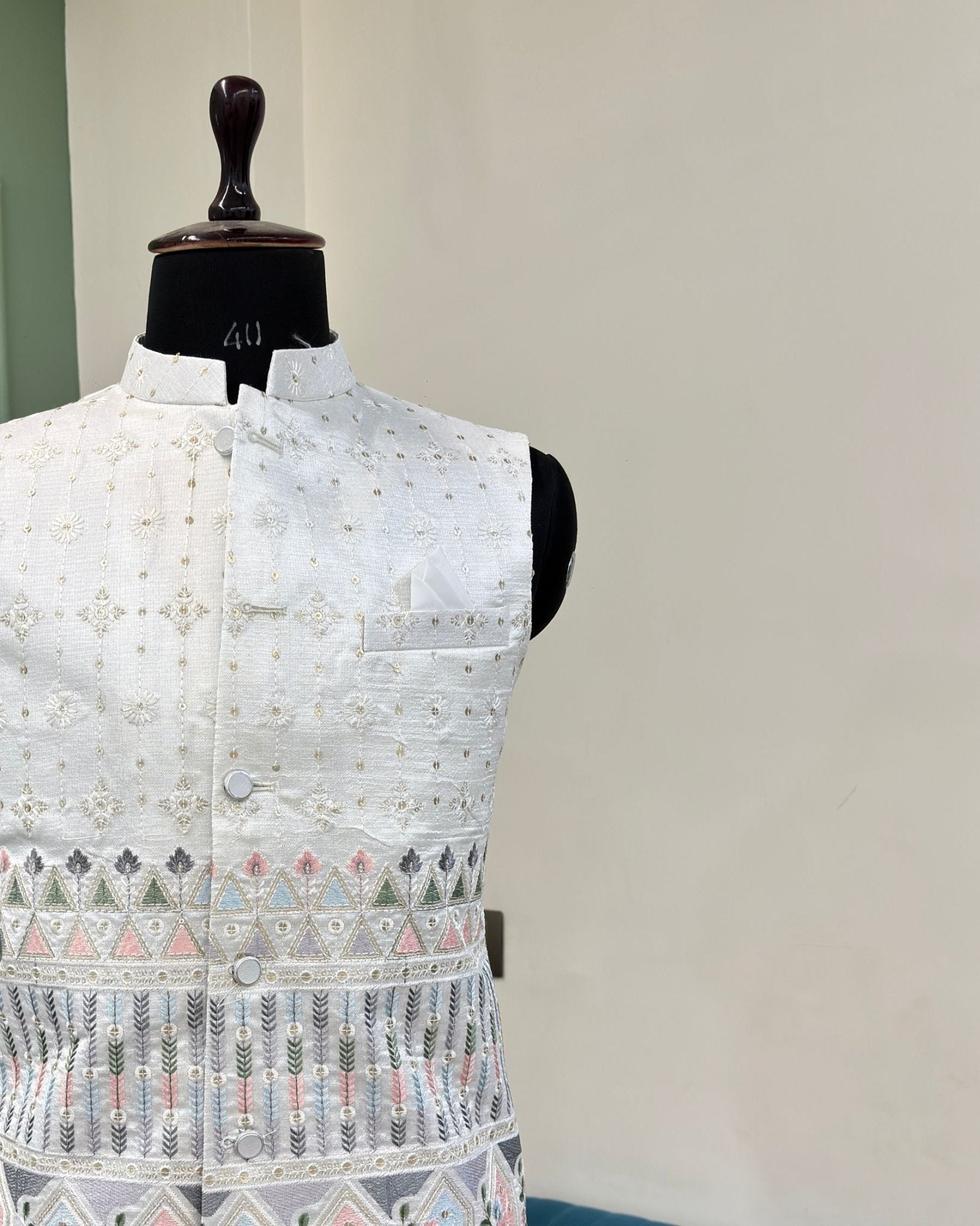 Men Embroidery Nehru Jacket - Jaipuri Crown