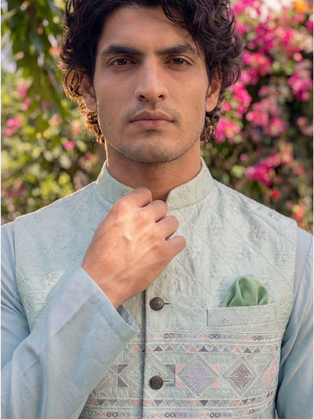Men Embroidery Nehru Jacket - Jaipuri Crown