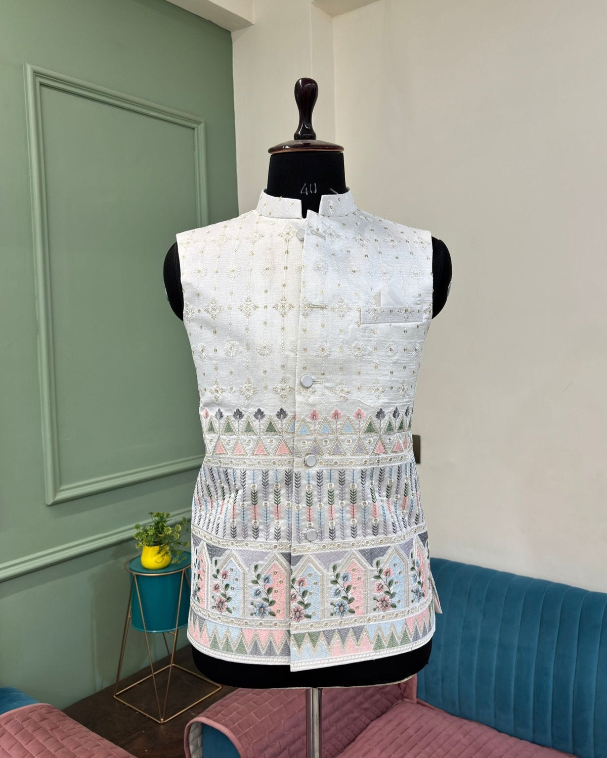 Men Embroidery Nehru Jacket - Jaipuri Crown