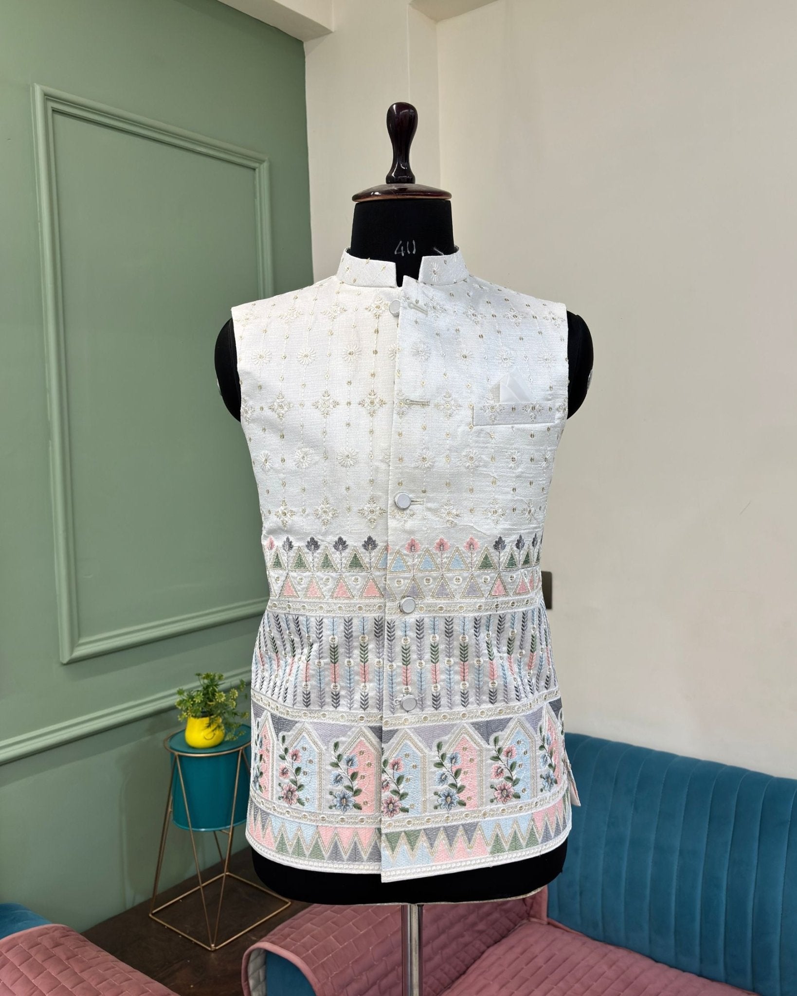 Men Embroidery Nehru Jacket - Jaipuri Crown