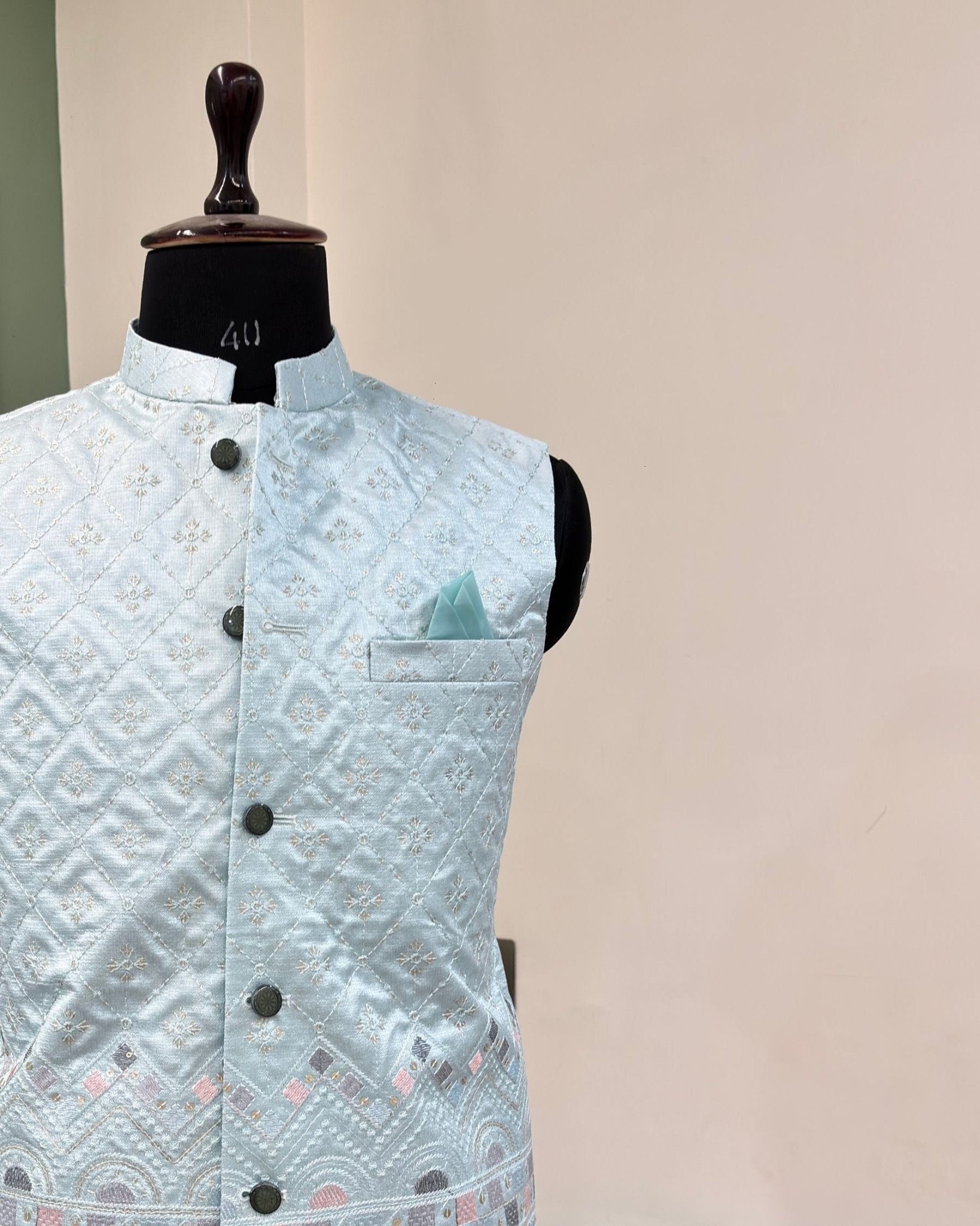 Men Embroidery Nehru Jacket - Jaipuri Crown