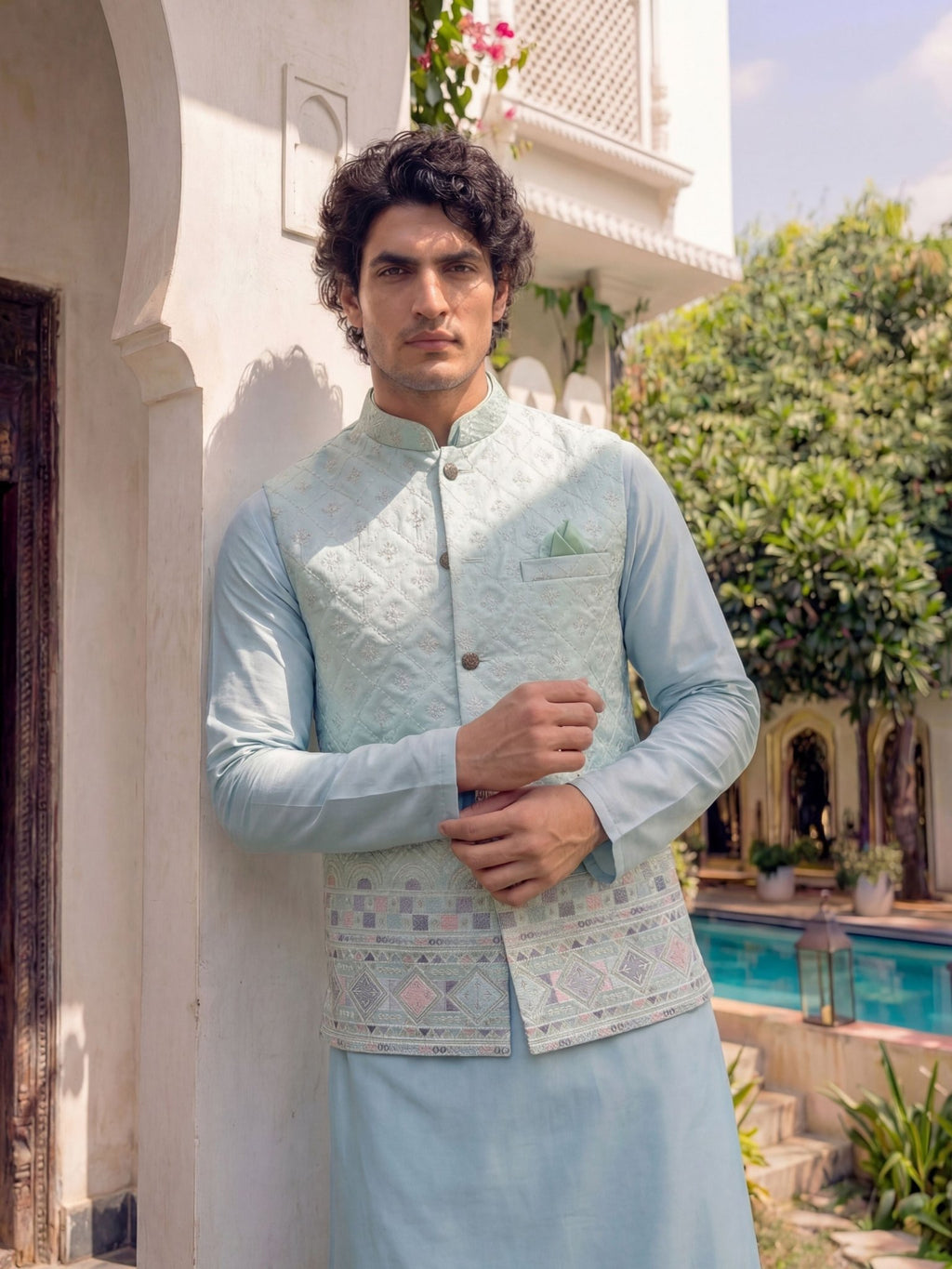 Men Embroidery Nehru Jacket - Jaipuri Crown