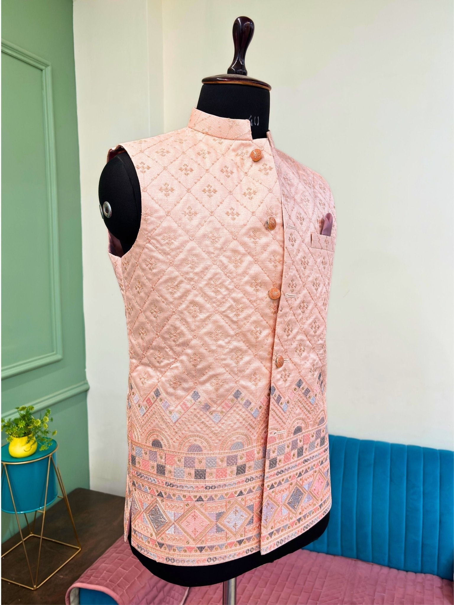 Men Embroidery Nehru Jacket - Jaipuri Crown