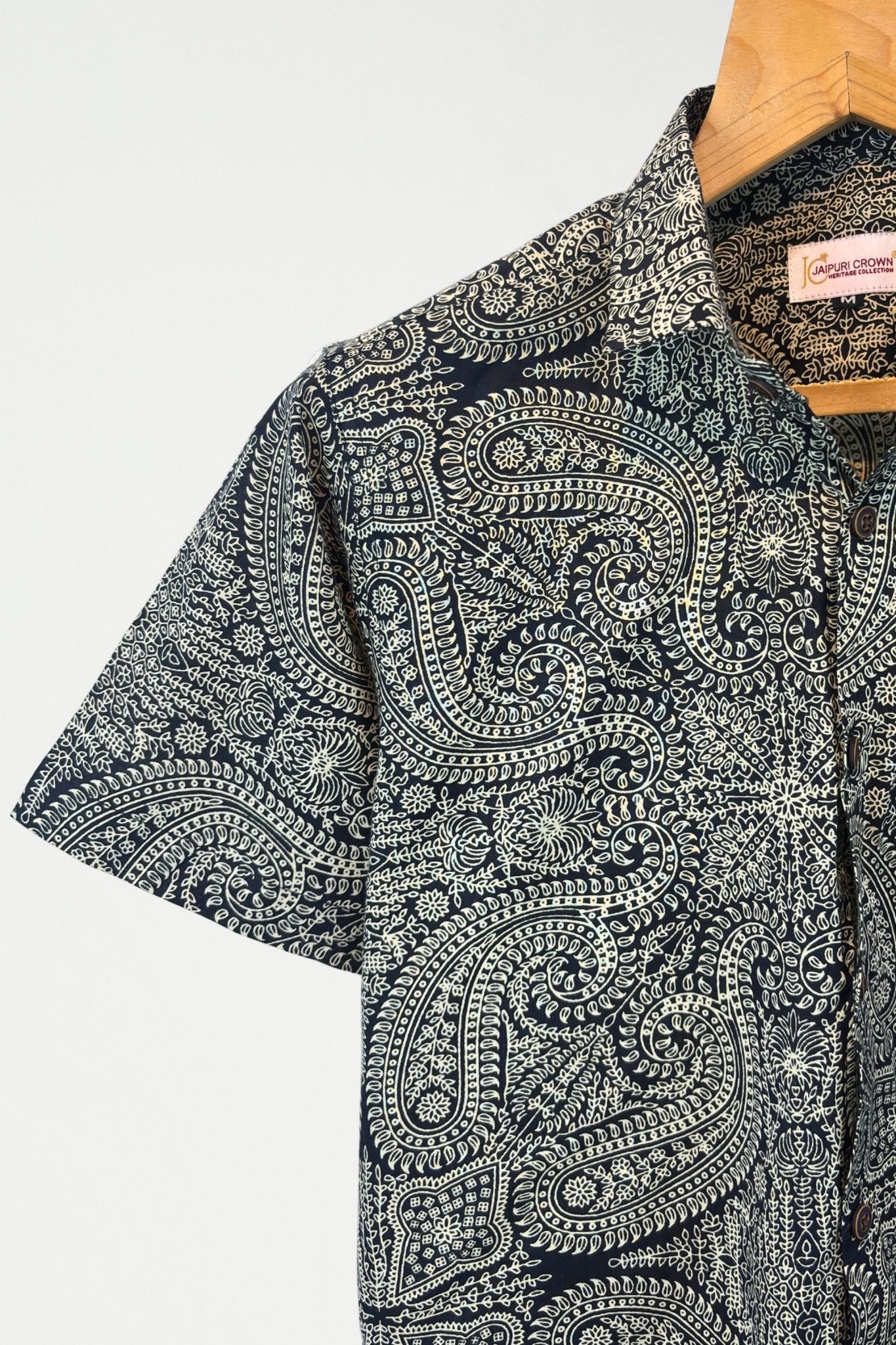 Midnight Maze – Half Sleeve Cotton Shirt - Jaipuri Crown