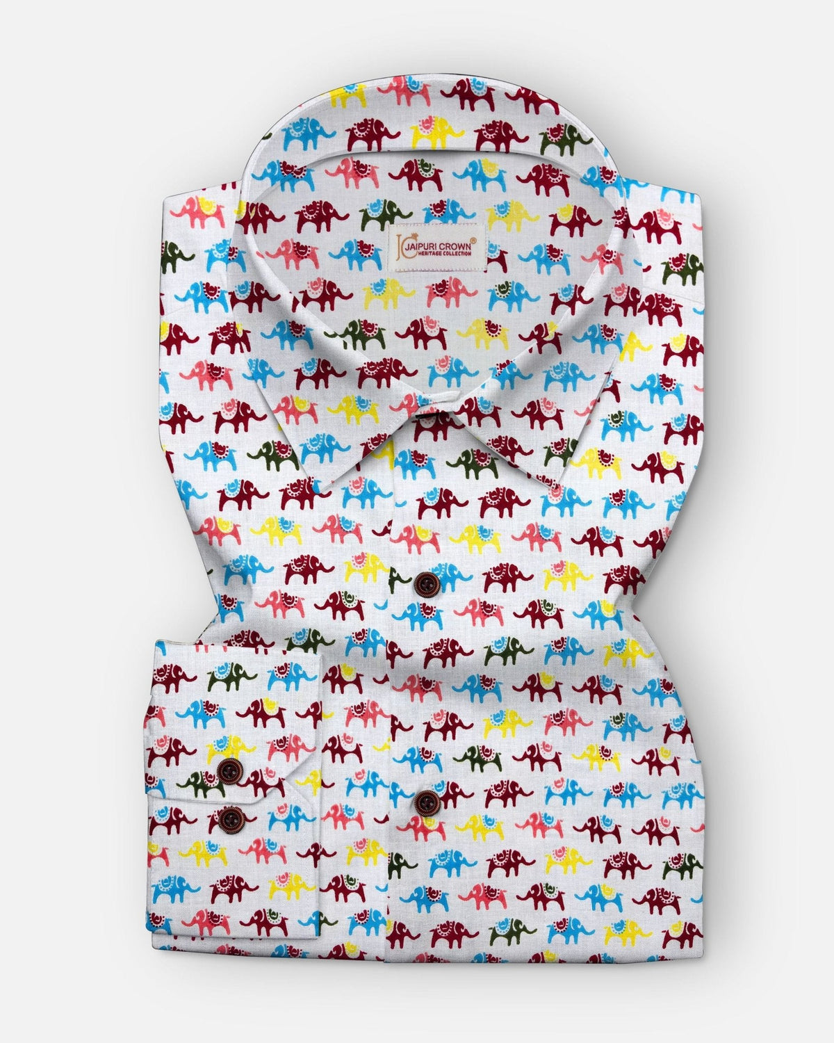 Mini Jaipuri Elephant - Pure Cotton Shirt - Jaipuri Crown