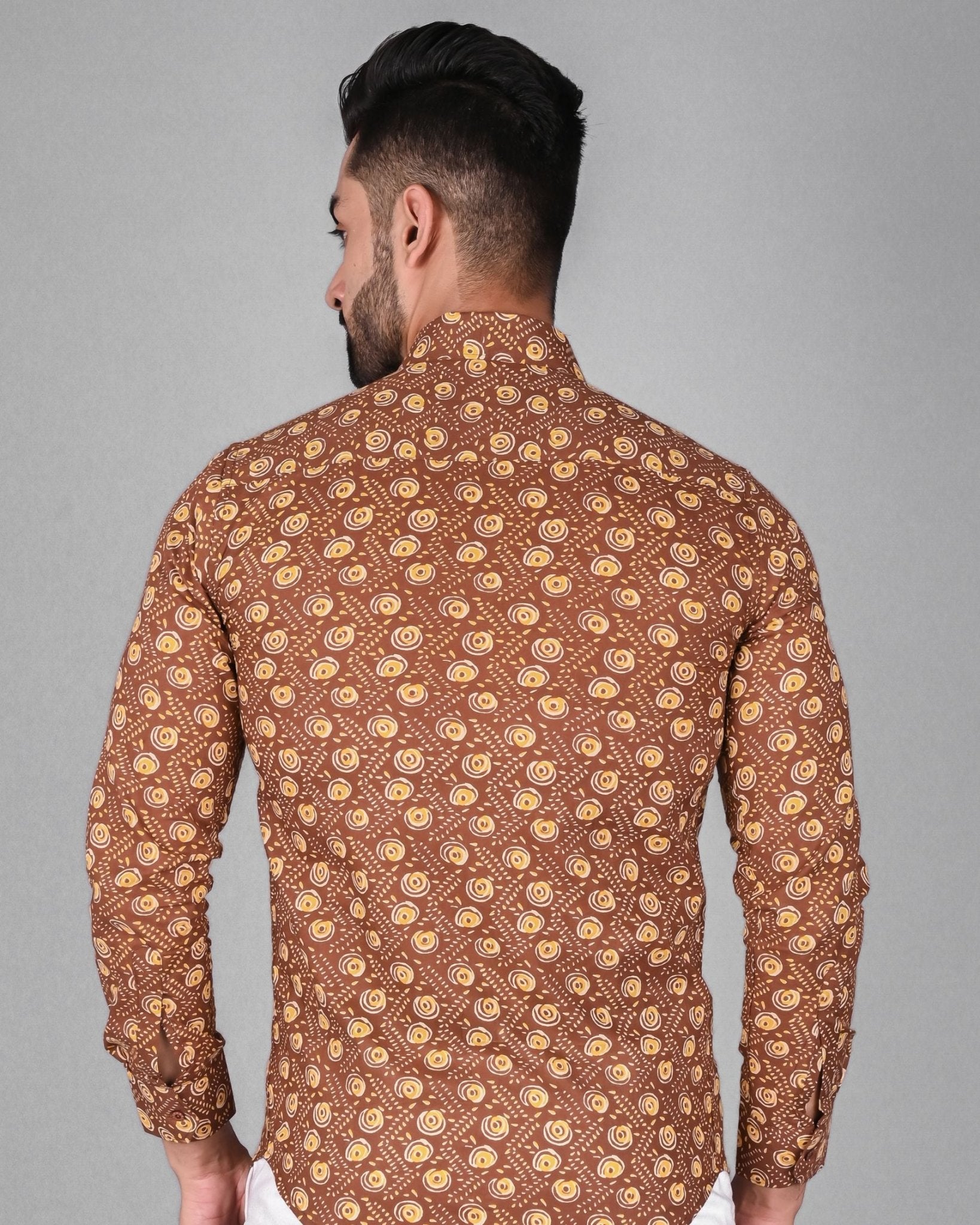Mocha Butti Shirt - Jaipuri Crown