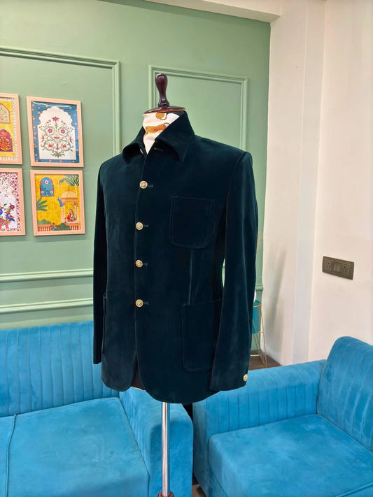 Modern Collor Jodhpuri - Green - Jaipuri Crown 1536