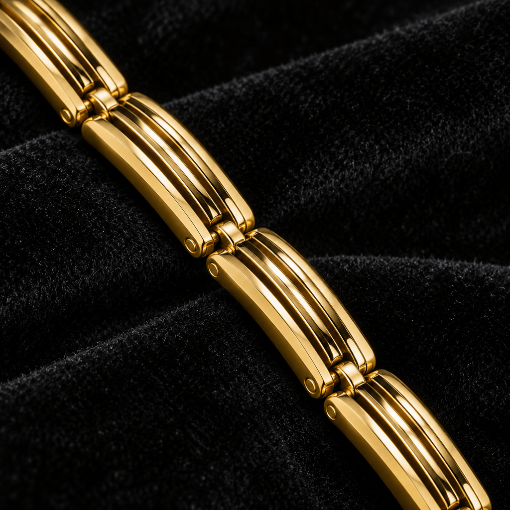 Modern Gold Articulated Bracelet - Men's Jewellery - Jaipuri Crown