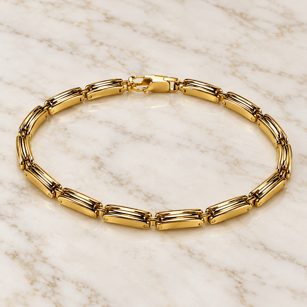 Modern Gold Articulated Bracelet - Men's Jewellery - Jaipuri Crown