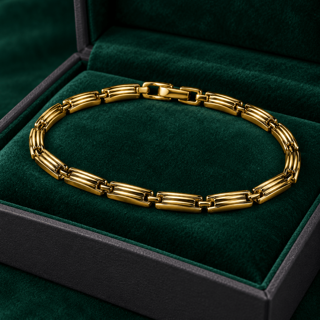 Modern Gold Articulated Bracelet - Men's Jewellery - Jaipuri Crown