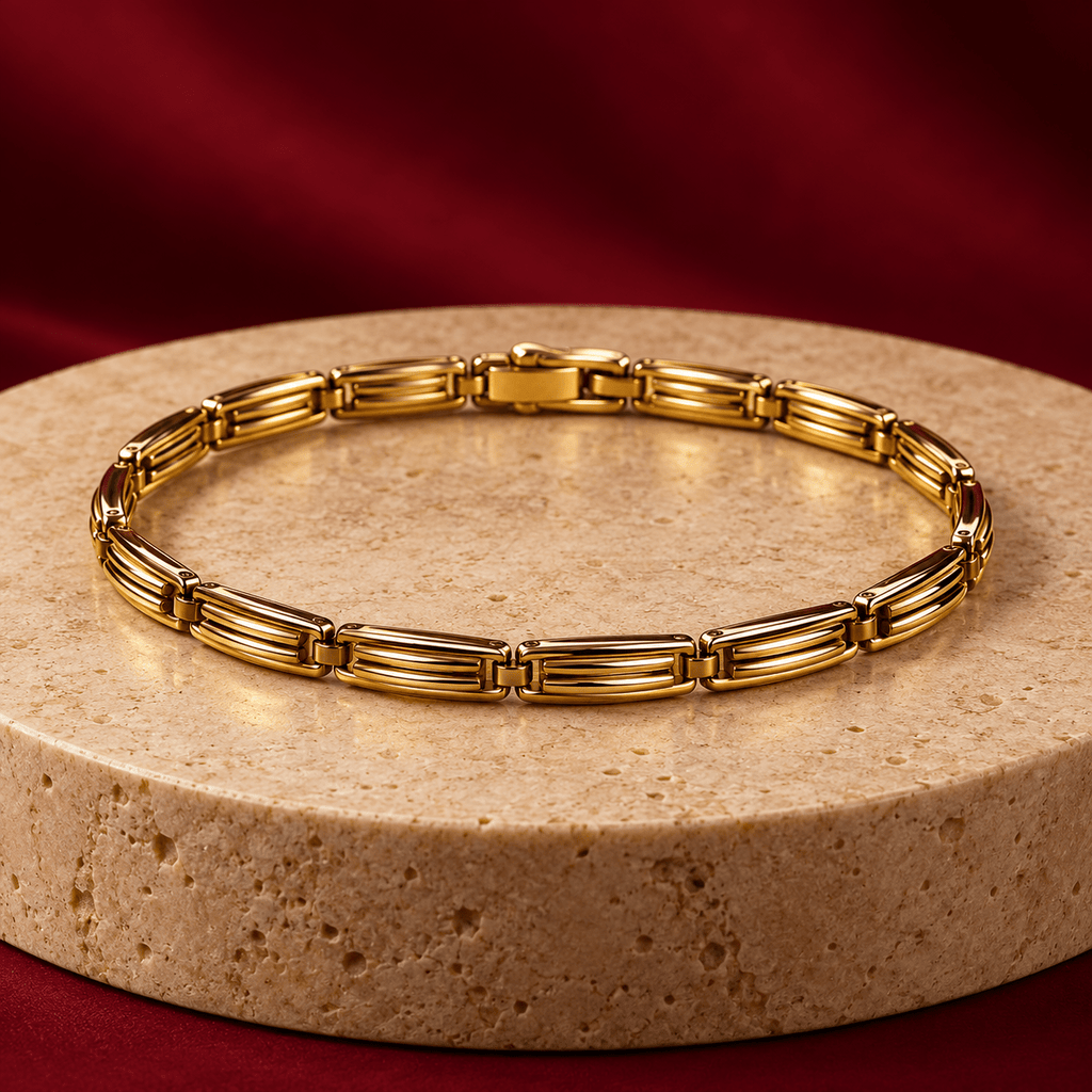Modern Gold Articulated Bracelet - Men's Jewellery - Jaipuri Crown