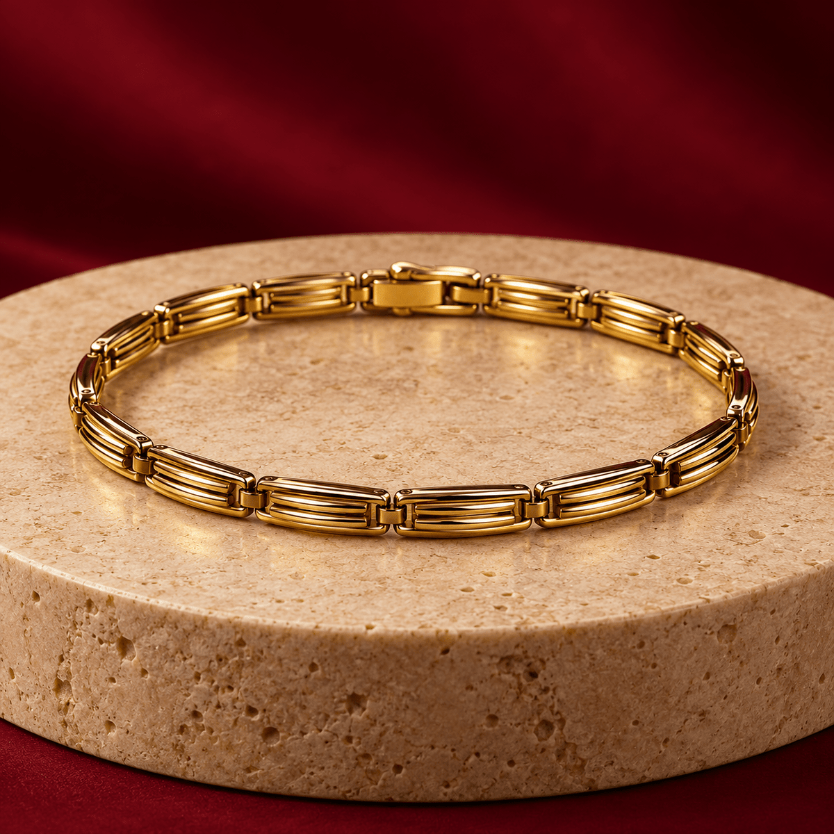 Modern Gold Articulated Bracelet - Men's Jewellery - Jaipuri Crown