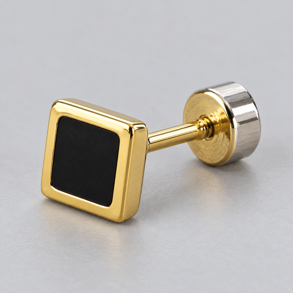 Modern Men's Earing with Gold and Black Finish - Jaipuri Crown