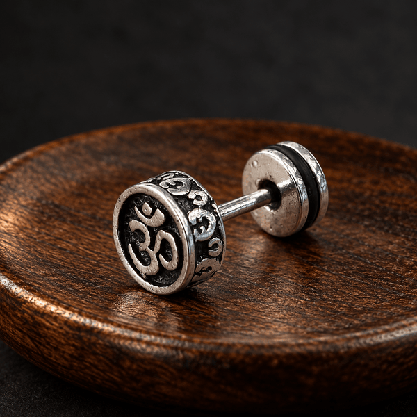 Modern Silver Plated Men's Earing - Jaipuri Crown