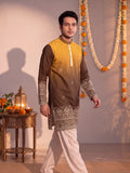 Mustard Ombre – Slub Printed Long Kurta - Jaipuri Crown