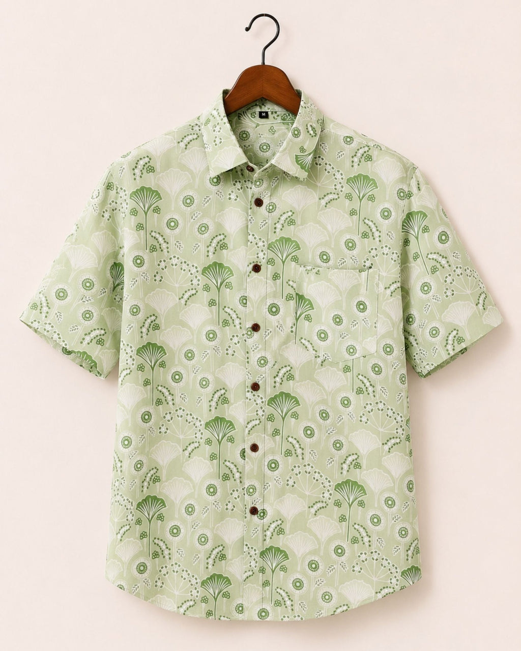 Nature's Charm – Printed Cotton Half Sleeve Shirt - Jaipuri Crown