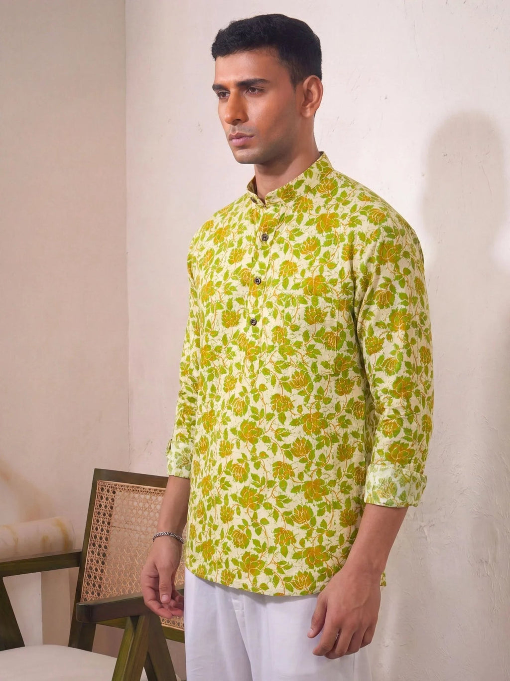Nature's Touch – Printed Cotton Short Kurta - Jaipuri Crown