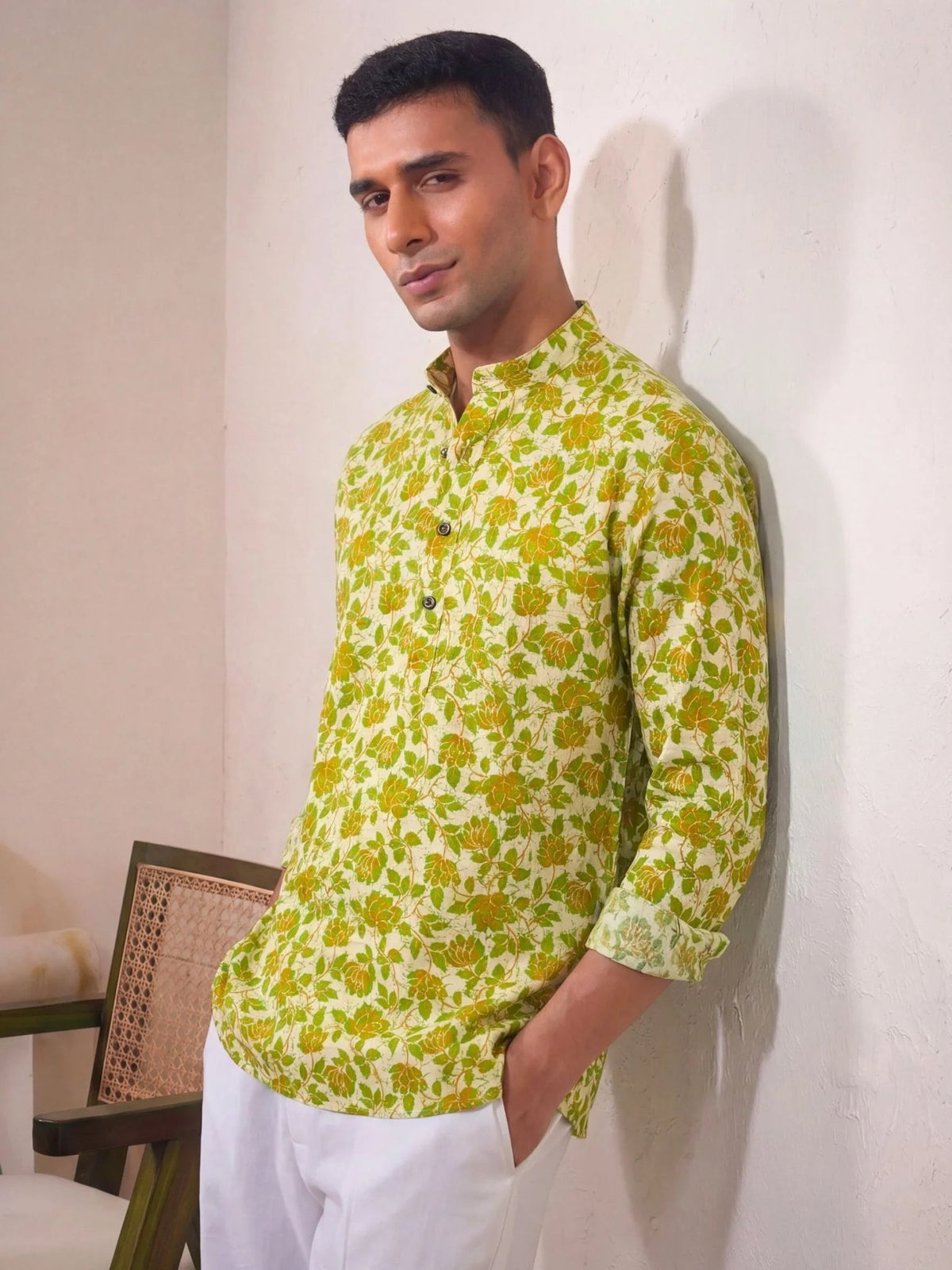 Nature's Touch – Printed Cotton Short Kurta - Jaipuri Crown