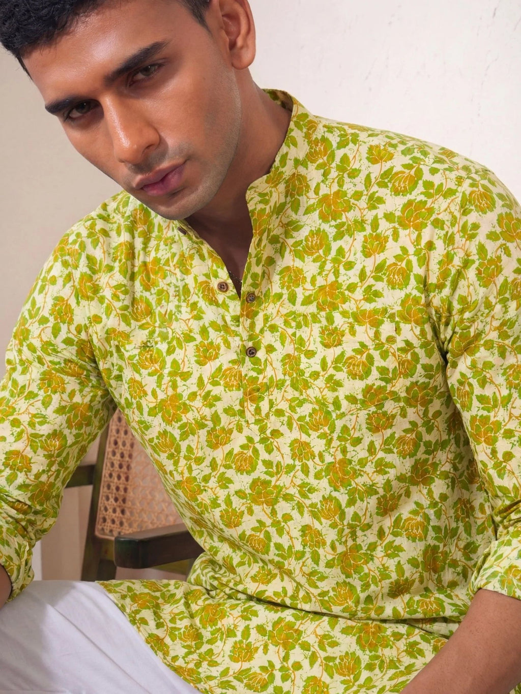 Nature's Touch – Printed Cotton Short Kurta - Jaipuri Crown