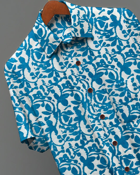 Neela Baag – Half Sleeve Cotton Shirt - Jaipuri Crown