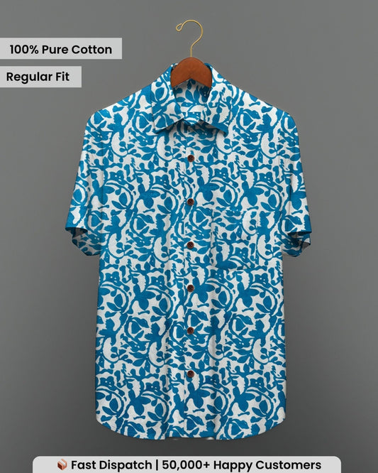 Neela Baag – Half Sleeve Cotton Shirt - Jaipuri Crown