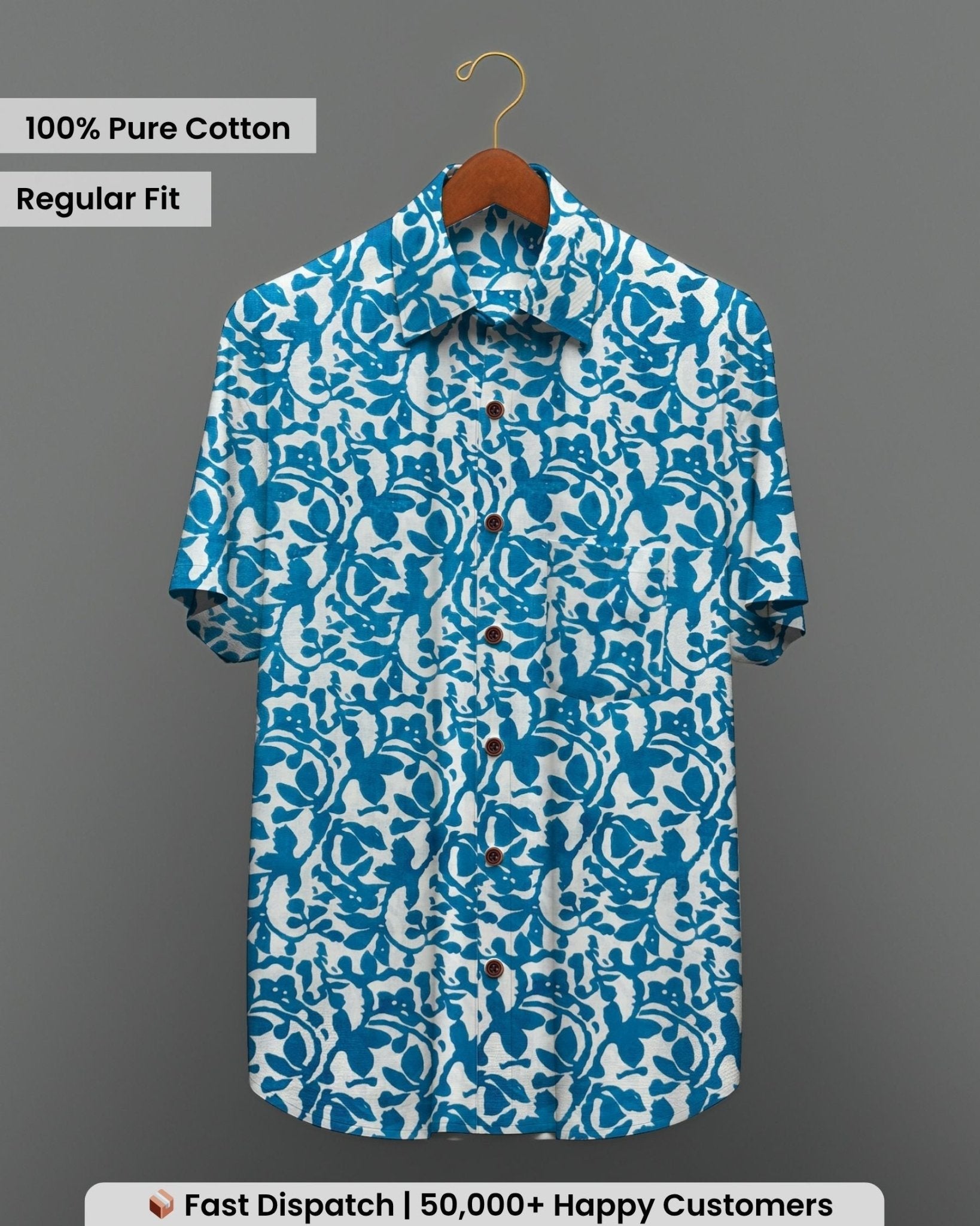 Neela Baag – Half Sleeve Cotton Shirt - Jaipuri Crown