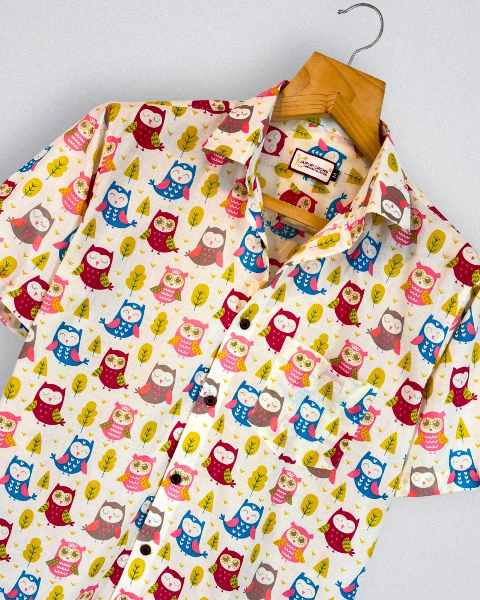 Night Owl – Block Printed Cotton Half Sleeve - Jaipuri Crown