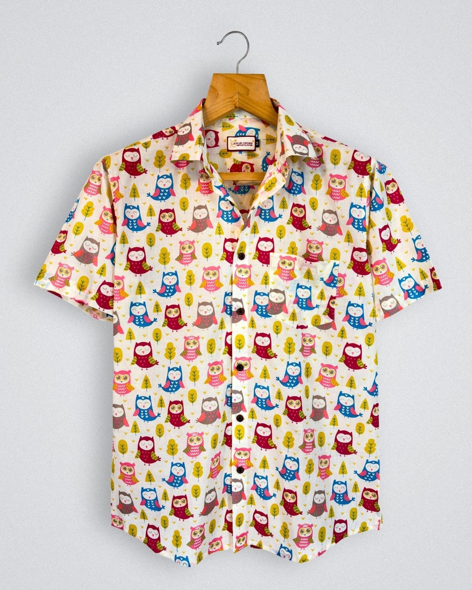 Night Owl – Block Printed Cotton Half Sleeve - Jaipuri Crown