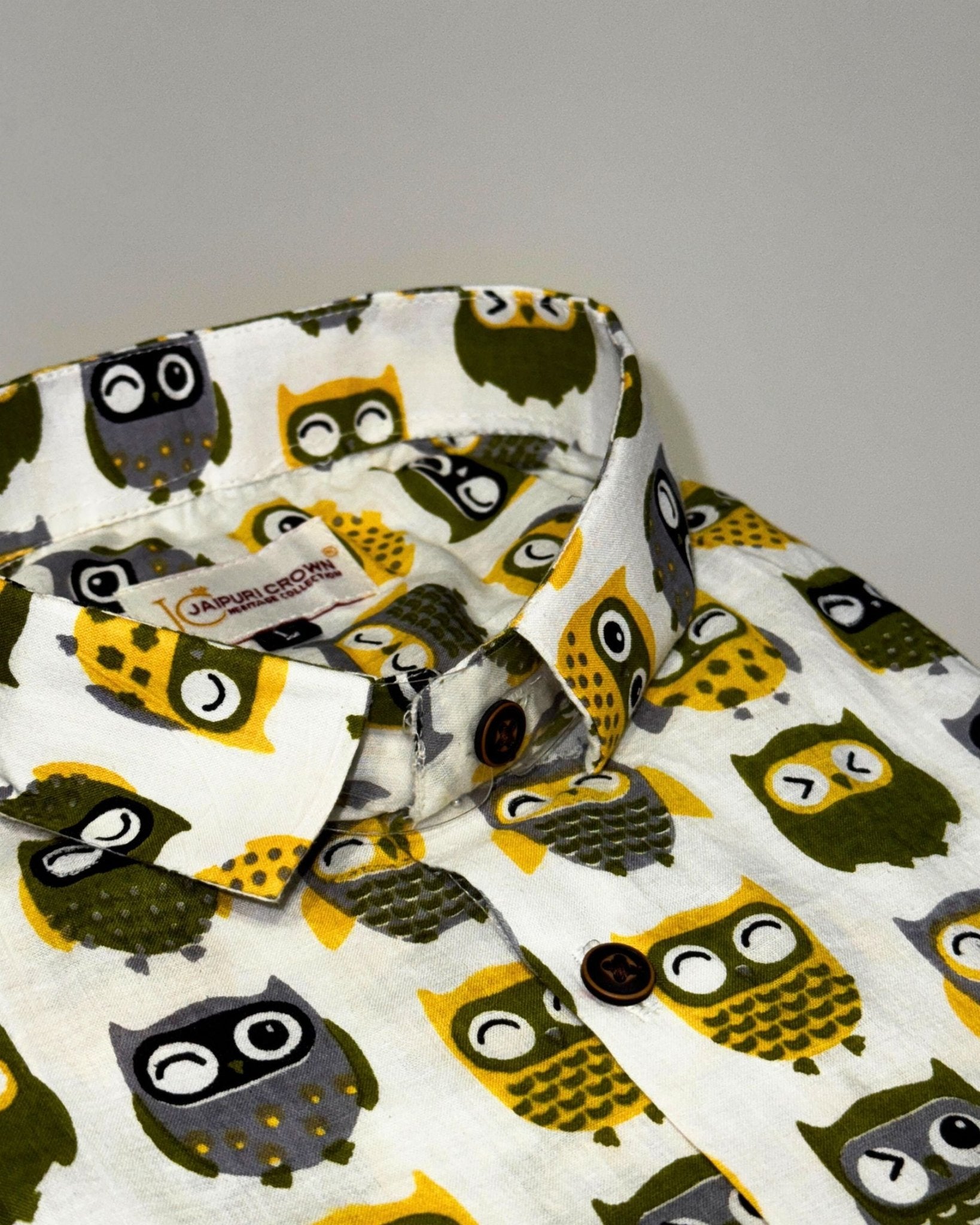 Night Owl – Half Sleeve Cotton Shirt - Jaipuri Crown